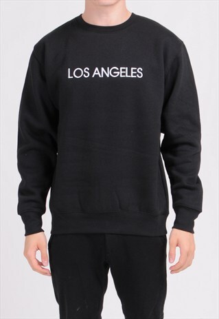 BLACK LOS ANGELES SWEATSHIRT - EMBROIDERED