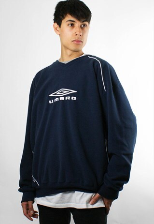 VINTAGE UMBRO 1990S BLUE FLEECE SWEATSHIRT