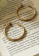 GOLD MEDIUM BASIC SEMI-OPEN HOOP EARRINGS