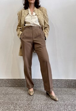 Brown cigarillos trousers with white stripes