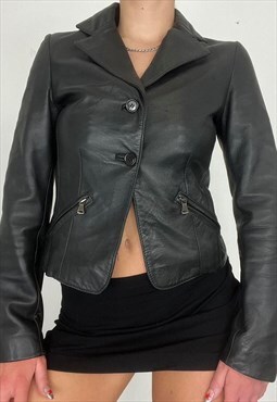 Vintage 90s Leather Blazer