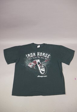 Vintage Snap On Motorbike Graphic T-Shirt in Black