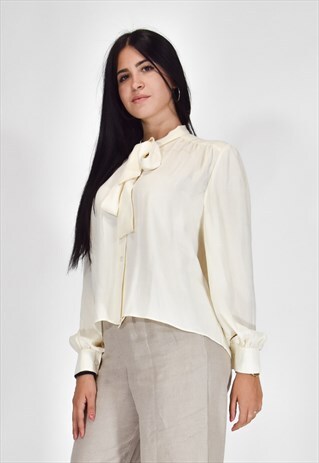 VINTAGE VALENTINO ELEGANT SHIRT BEIGE