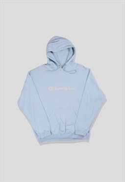 Vintage 90s Champion Embroidered Logo Hoodie in Blue
