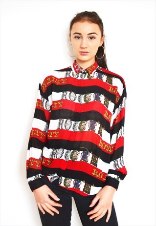 RARE VERSACE ROCK ROYALTY DESIGNER WAVEY SHIRT