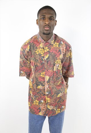 VINTAGE ABSTRACT 90'S PATTERNED SHIRT