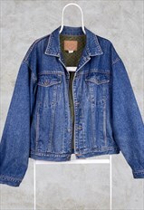 Vintage Gap Paisley Denim Jacket Trucker Blue XL
