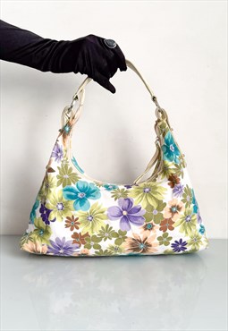 Vintage Y2K amazing floral hobo bag in white & pastels