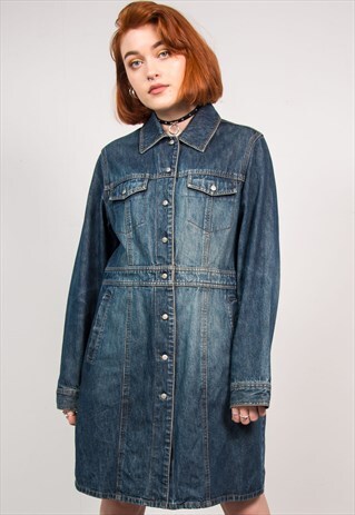 VINTAGE 90'S BLUE DENIM DRESS