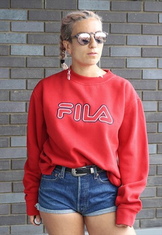VINTAGE 1990S FILA RED SWEATSHIRT