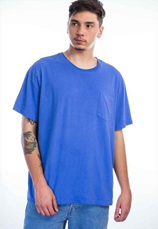 VINTAGE POLO RALPH LAUREN LOGO T-SHIRT 90S XL 7.2