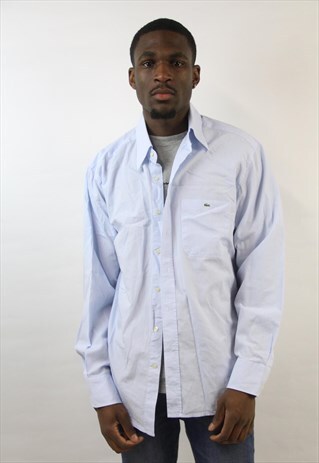 VINTAGE LACOSTE BLUE CHECK SHIRT