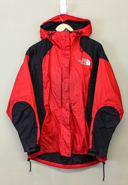 Vintage The North Face Rain Coat Red Back Zip Up With Logo