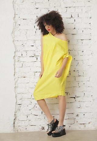 YELLOW DRESS/OFF SHOULDER DRESS