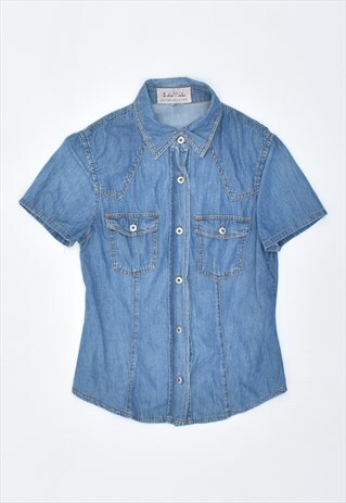 VINTAGE 90'S CONTAL DENIM SHIRT BLUE SLIM FIT