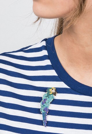 PARROT BROOCH WITH RHINESTONES