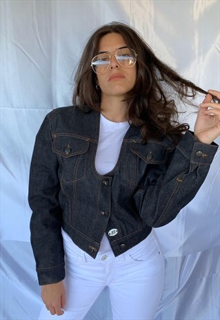 VINTAGE 90S JEAN PAUL GAULTIER CROP DENIM JACKET