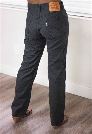 VINTAGE LEVI'S BLACK JEANS HIGHWAISTED 505 90S 18.5