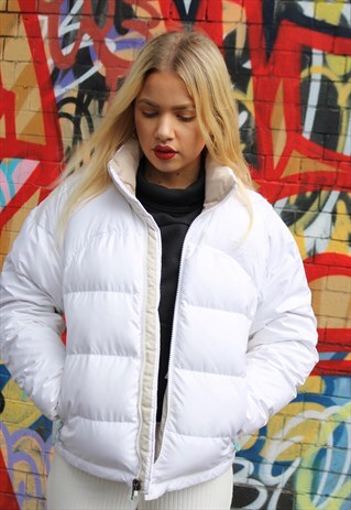 WHITE THE NORTH FACE PUFFER 700 DOWN JACKET