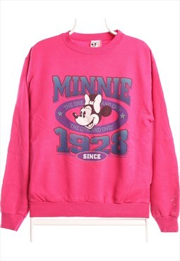 Disney 90's Minnie Mouse 1928 Crewneck Sweatshirt Small Pink