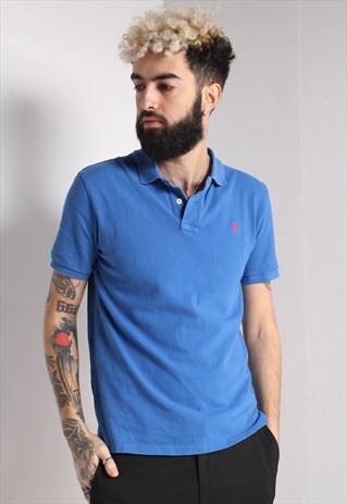 VINTAGE POLO RALPH LAUREN POLO SHIRT BLUE (RL)
