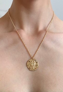 Gemini: Dainty Gold Zodiac Horoscope Pendant Necklace