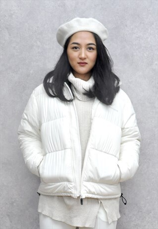 90S CREAM WHITE KICKER PUFFER JACKET