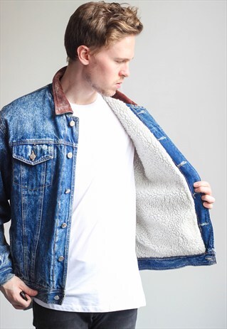 VINTAGE DENIM SHERPA JACKET