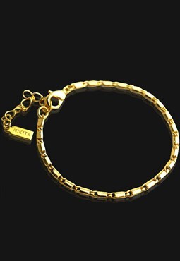 Flat Link Chain 18k Gold Plated Bracelet