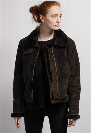 VINTAGE SUEDE SHERPA JACKET