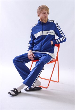 90S VINTAGE MENS BIG LOGO TRACK TEAM TOP SUIT PANTS JACKET