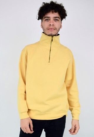VINTAGE 90'S YELLOW 1/4 ZIP SWEATSHIRT