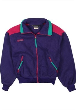 Vintage 90's Columbia Fleece Jumper Retro Full Zip Up Purple