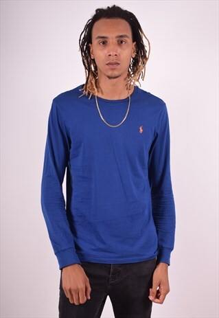 POLO RALPH LAUREN MENS VINTAGE TOP LONG SLEEVE MEDIUM 90S