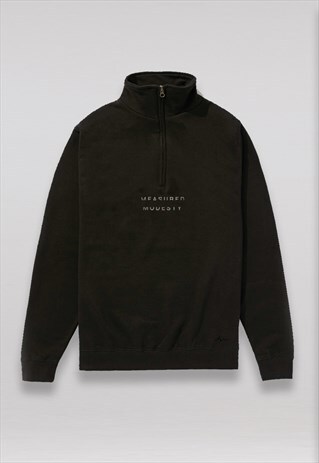 BLACK 'PARALLEL' QUARTER-ZIP SWEATSHIRT