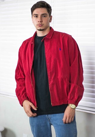 VINTAGE POLO RALPH LAUREN HARRINGTON JACKET LOGO 90S L 25.6