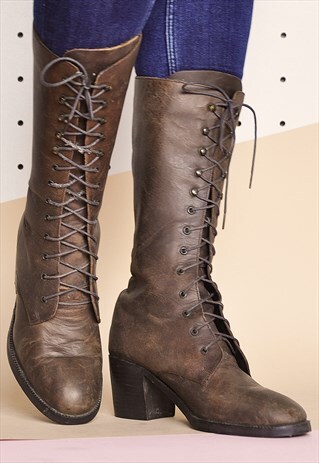 90S FAUX LEATHER BOOTS