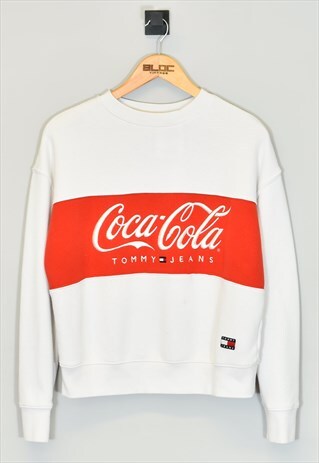 Vintage Tommy Jeans Coca Cola Sweatshirt White XSmall