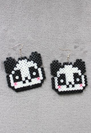 PANDA HAMA BEADS HANDMADE EARRINGS