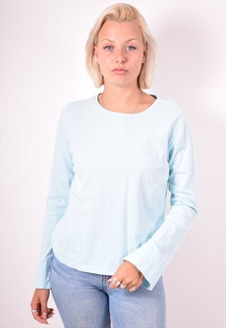 ADIDAS WOMENS VINTAGE TOP LONG SLEEVE XL BLUE 90S