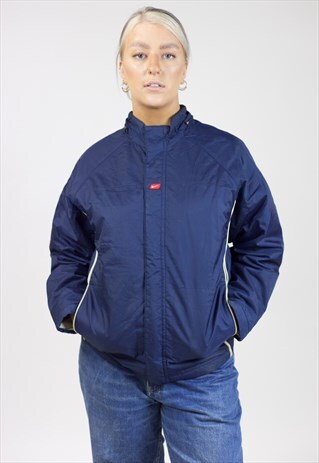 VINTAGE 90'S NIKE NAVY ZIP-UP SPORTS JACKET
