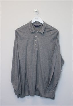 Vintage Polo Golf stripped shirt in grey. Best fits L