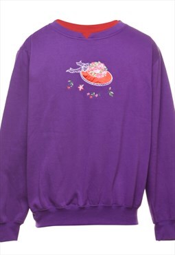 Vintage Beyond Retro Purple Christmas Sweatshirt - L