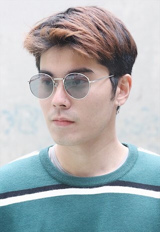 BLACK LENS METAL SUNGLASSES