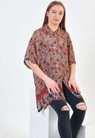 VINTAGE 80'S BLOUSE IN ABSTRACT PRINT