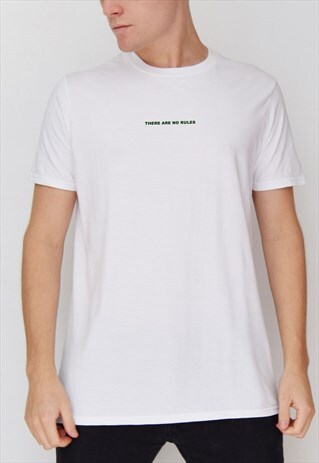 WHITE THERE ARE NO RULES (GREEN) T-SHIRT