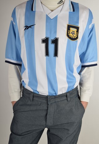 REEBOK FOOTBALL SHIRT ARGENTINA AIMAR '99-'00 SIZE L