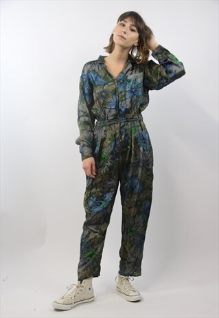 VINTAGE PATTERNED 80S JUMPSUIT