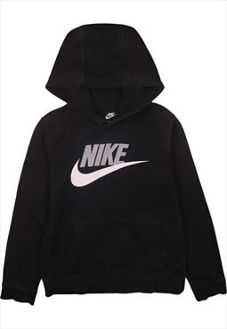 Vintage 90's Nike Hoodie Spellout Center Middle Swoosh Black