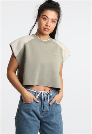 90S NIKE EMBROIDERED LOGO CROPPED SWEATSHIRT